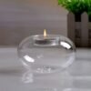 Suporte redondo de vidro para velas