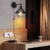 Vinatge-loft-arandela-l-mpada-de-parede-com-plug-in-1-8m-cabo-preto-luz-industrial-2 Arandela industrial preta
