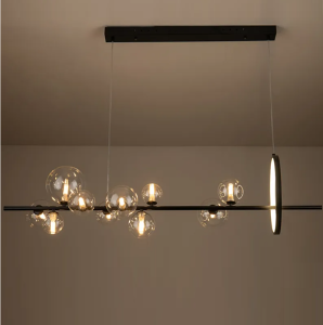 Lustre Jabuticaba Preto Com Bolas E Argola Alumínio