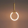 pendente argola iluminada e metal dourado moderno marca miresa Pendente minimalista barra dourado
