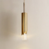 pendente tubular aluminio dourado marca miresa Pendente led tubo longo