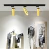 Dbf-l-mpada-led-dimeriz-vel-com-pista-de-luz-5w-7w-10w-12w-15w Spot alumínio dourado com luz de led
