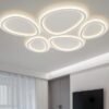 Minimalista-e-moderno-led-branco-anel-oval-de-luxo-l-mpada-do-teto-n-vel-escurecimento Plafon minimalista argola ovoide