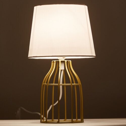 Ouxean-e14-40w-elegante-candeeiro-de-mesa-branco-preto-luzes-de-metal-para-decora-o-de Abajur gaiola aramado cúpula tecido