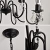 America-Ceiling-Chandelier-Iron-Crystal-LED-Hanging-Light-Candle-Pendant-Lamp-E14-Lustre-Home-Kitchen-Living-2 Lustre ferro forjado