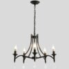 America-Wrought-Iron-Crystal-Chandelier-Ceiling-lamp-E14-LED-Candle-Lights-Lighting-5-Heads-Fixture-Indoor Lustre provençal preto cristal Miresa