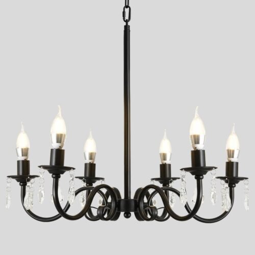 America-Wrought-Iron-Crystal-Chandelier-Ceiling-lamp-E14-LED-Candle-Lights-Lighting-Fixture-Indoor-For-Living Lustre cristal ferro forjado Miresa