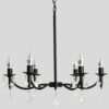 Ceiling-Chandelier-America-Iron-Crystal-LED-Hanging-Light-Fixture-Pendant-Lamp-for-Home-Lustre-Kitchen-Living Lustre provençal forjado preto Miresa