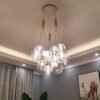 Lustre despojado bolas vidro