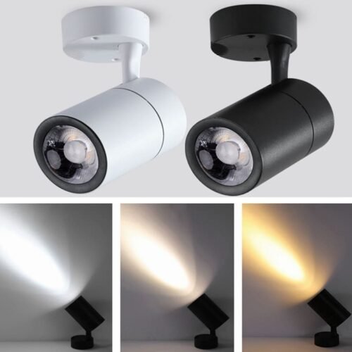 Holofote-montado-em-led-7w-12w-20w-30w-voltagem-110v-220v-230v-240v-luz-de-pista Spot ajustável alumínio e de led