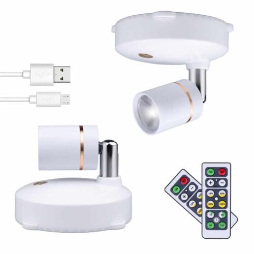 Led-sem-fio-pequeno-spotlight-inteligente-controle-remoto-usb-tipo-recarreg-vel-luz-de-leitura-vinho 2Un Spot sem fio de led