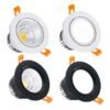 Lumin-ria-embutida-redonda-de-led-4-tipos-5w-7w-9w-12w-15w-18w-diodo-emissor Spot de led redondo de embutir