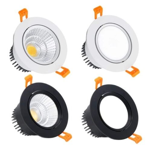 Lumin-ria-embutida-redonda-de-led-4-tipos-5w-7w-9w-12w-15w-18w-diodo-emissor Spot de led redondo de embutir
