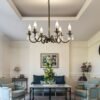 Lustre cristal ferro forjado