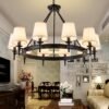 Vintage-Chandelier-Modern-Living-Room-Bedroom-Foyer-Light-Fixtures-Fabric-Lampshade-Lamp-Decor-Home-Lighting-Lustre-1 Lustre campestre cúpula tecido