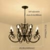 Vintage-Wrought-Iron-Chandelier-Candle-Light-Black-Metal-Lighting-Fixture-for-Living-Room-Foyer-Hanging-Pendant-2 Lustre provençal preto