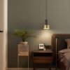 Pendente vidro metal dourado