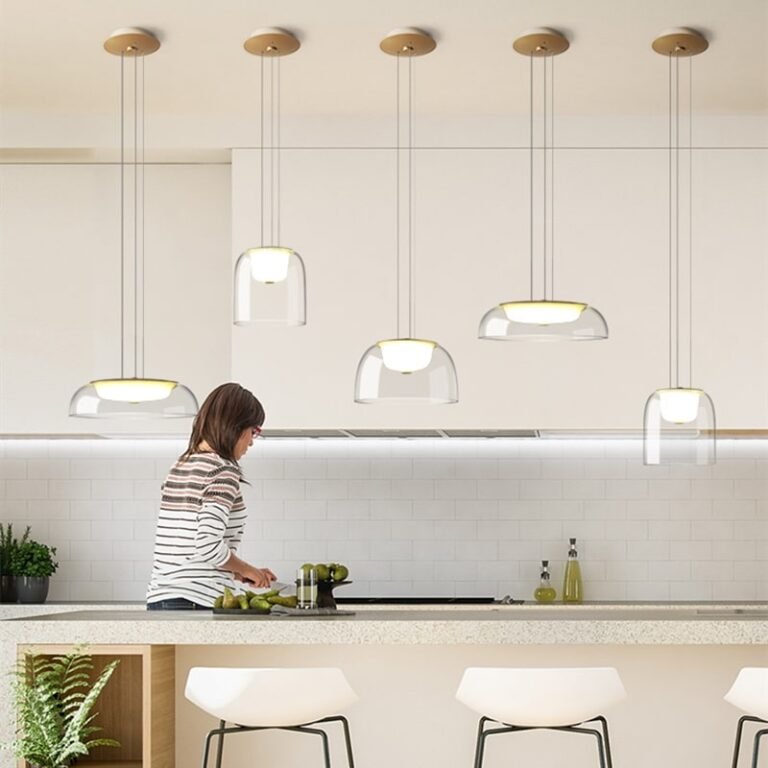Lumin ria pendente minimalista em vidro claro lustre moderno em ferro sala de jantar cozinha suspensa 1