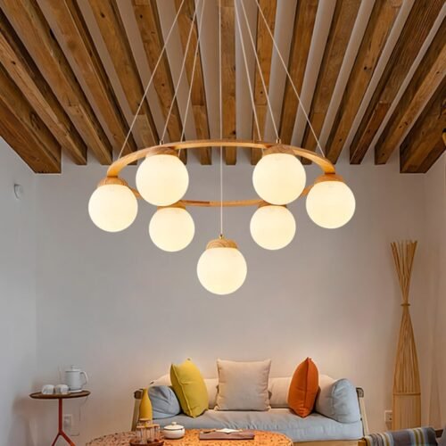 Nordic-pingente-l-mpada-para-cozinha-ilha-decora-o-moderna-sala-de-jantar-madeira-led-lustre-miresa Lustre madeira bolas vidro miresa