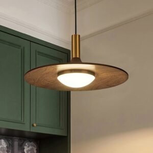 Pendente madeira acabamento nogueira miresa