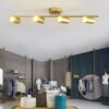 Surface-ceiling-LED-Spotlight-living-room-Gold-Track-light-Lamps-moving-head-spot-Modern-Bedside-Wall-2 Trilho moderno industrial com spot led