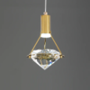 pendente diamante de cristal e luz de led marca miresa Pendente diamante cristal k9