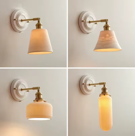1 arandela cupula ceramica Arandela design japonês cerâmica