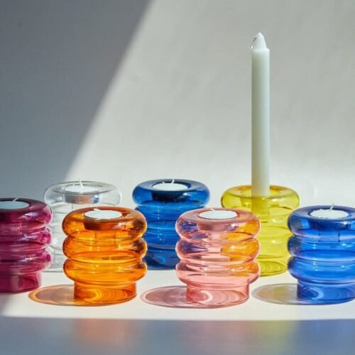 Casti-al-de-dupla-finalidade-taper-casti-ais-tealight-casti-ais-para-casa-decora-o-do Castiçal colorido vidro borosilicato