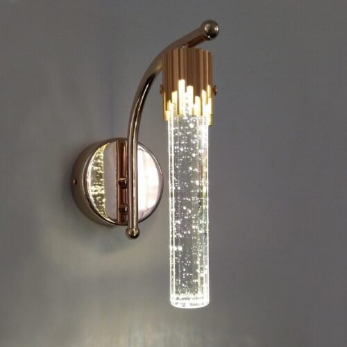 LED-Crystal-Wall-Sconce-Lamps-Modern-Living-Room-Background-Wall-Lights-Room-Bedroom-Bedside-Staircase-Aisle Arandela cilindro tubo vidro "bolha de ar"