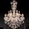 Novo-estilo-led-lustre-de-cristal-lumin-ria-luxo-branco-transparente-grande-lustres-sala-estar-frete-1 Lustre de cristal k9 transparente