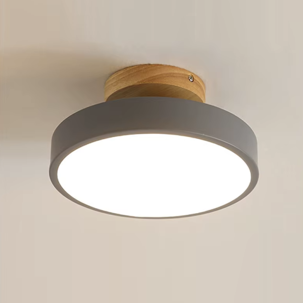 luminaria sobrepor plafon redondo aluminio cinza marca miresa