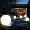 Ao-ar-livre-led-jardim-bola-luzes-piso-de-controle-remoto-l-mpada-do-gramado-rua Bola branca com luz led controle remoto