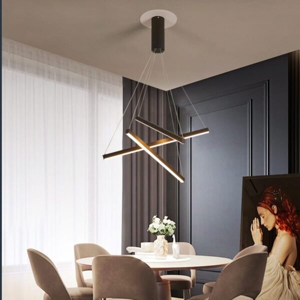 Lustre Moderno LED Preto 16 Luzes - Cristal Para Teto Alto Escada E Hall