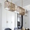 Lustre contemporâneo retangular acrílico