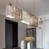 Lustre contemporâneo retangular acrílico