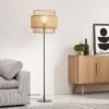 Nordic-l-mpada-de-assoalho-do-vintage-luzes-suporte-retro-rattan-abajur-ilumina-o-ch-o Luminária de chão cúpula rattan