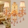 Novo-luxo-ouro-cristal-l-mpada-de-parede-luz-interior-liga-cristal-vela-e14-dupla-nica-1 Arandela Maria Tereza Com Cúpula