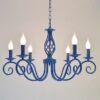 Cor-azul-do-metal-lustre-de-cristal-e14-vela-l-mpada-luz-europeu-cl-ssico-do-1 Lustre azul provençal europeu