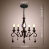 Led-lustres-de-metal-5-luzes-preto-cristal-vela-lustre-industrial-do-vintage-lumin-ria-l-1 Lustre preto provençal cristal