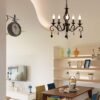 Led-lustres-de-metal-5-luzes-preto-cristal-vela-lustre-industrial-do-vintage-lumin-ria-l-2 Lustre preto provençal cristal