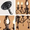 Led-lustres-de-metal-5-luzes-preto-cristal-vela-lustre-industrial-do-vintage-lumin-ria-l-3 Lustre preto provençal cristal