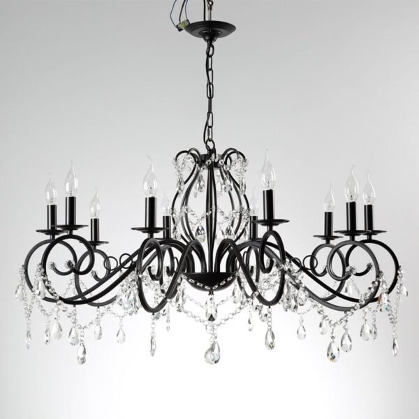 Lustre-de-cristal-preto-6-luz-elegante-lustre-de-cristal-ferro-lumin-ria-teto-para-o Miresa Lustre provençal preto cristal