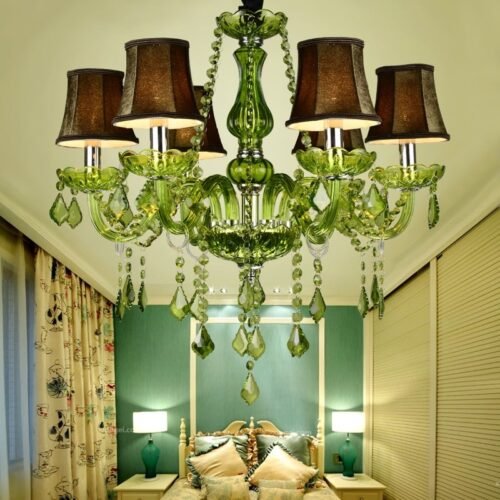 Luxo-lustre-de-cristal-verde-sala-casamento-quarto-villa-pendurado-l-mpada-do-hotel-restaurante-cafe Miresa Lustre cristal clássico colorido