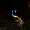 Luzes-de-pav-o-solar-ao-ar-livre-luz-led-metal-est-tuas-pav-o-estatueta-1 Escultura para jardins pavão luz led solar