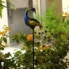 Luzes-de-pav-o-solar-ao-ar-livre-luz-led-metal-est-tuas-pav-o-estatueta-2 Escultura para jardins pavão luz led solar