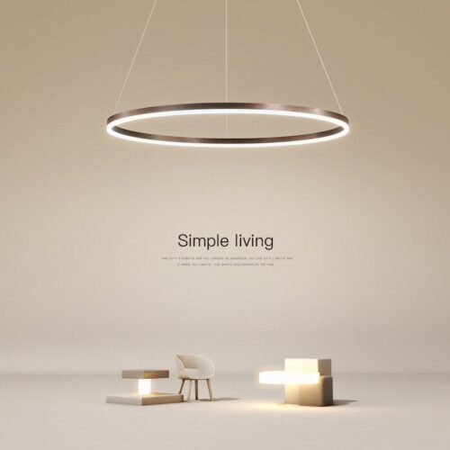 Moderno-led-anel-pingente-luzes-regul-vel-ouro-preto-para-mesa-sala-de-jantar-ilumina-o Miresa Lustre alumínio minimalista argola