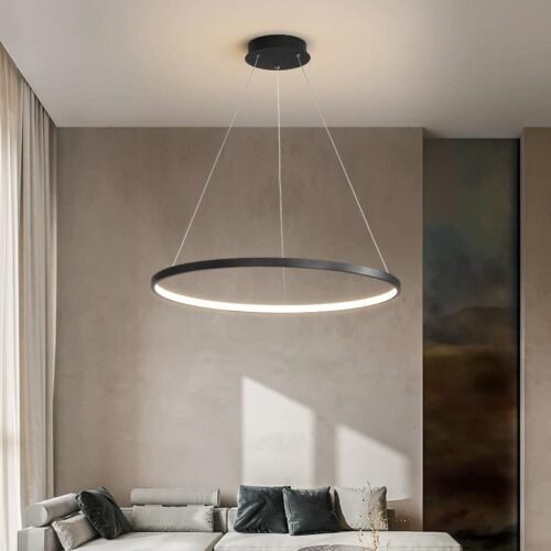 Nordic-conduziu-a-luz-pingente-lumin-ria-moderna-decora-o-da-l-mpada-pendurada-sala-de Miresa Lustre argola minimalista led