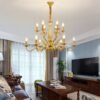 Novo-pa-s-da-am-rica-retro-preto-ferro-forjado-lustre-e14-vela-luzes-europa-cl-2 Lustre provençal preto dourado