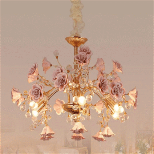Quarto-luz-lustre-de-cristal-luxo-estilo-europeu-ramo-p-ssego-em-p-cer-mica-lanterna Lustre provençal ramo pêssego
