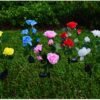 Flores/Rosa decoração jardins led luz solar